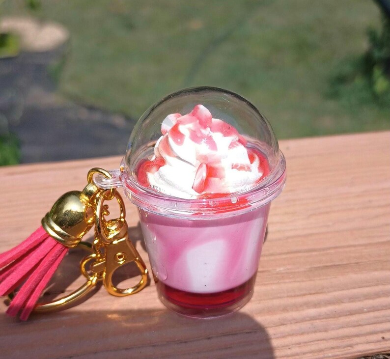Mini Milkshake Keychains Handmade Strawberry Shortcake Keychain, Dessert Charm - Etsy
