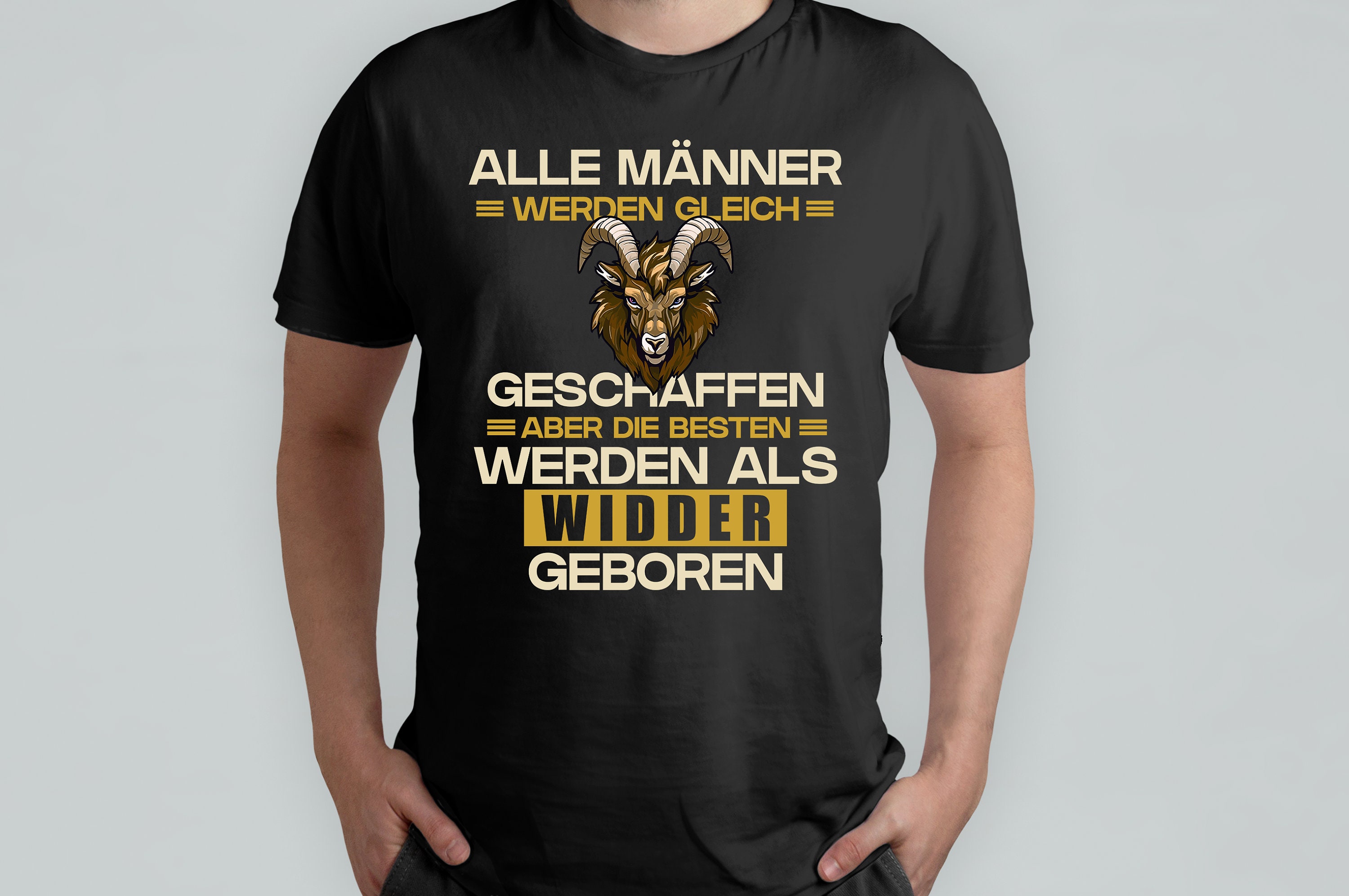 Sternzeichen Widder T-Shirt Alle Männer werden gleich geschaffen, aber ...