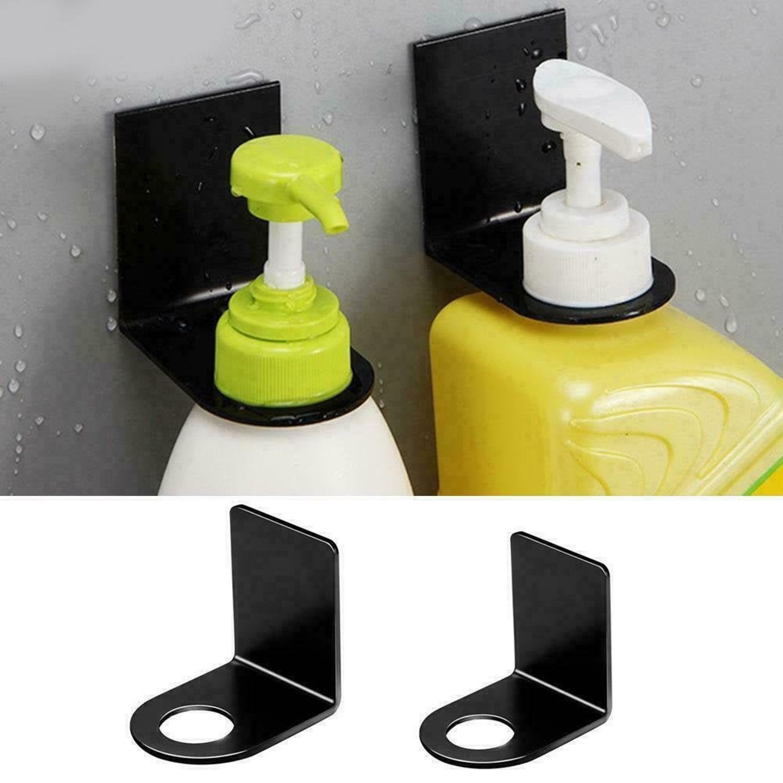 Bottle Holder Brackets For Pump Bottle Black Single Wall Etsy