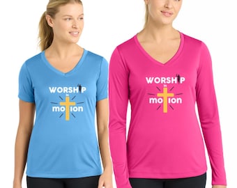 Worship in Motion Women V-neck