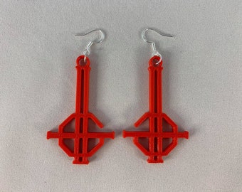 3D Ghost Crucifix earrings