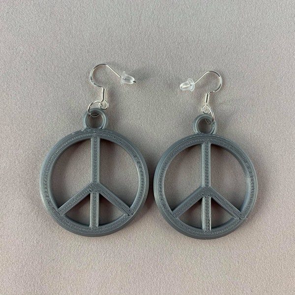 3D Peace and love earrings