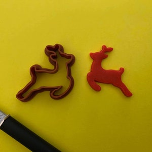 3D printed Polymer Reindeer Clay Cutter - Clay Earring Cutter - Fondant cutter