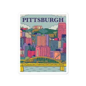 Pittsburgh Sticker, City of Pittsburgh PA Colorful Vinyl Sticker