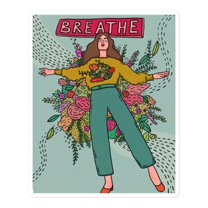 Adem illustratie vinyl bubble-vrije sticker