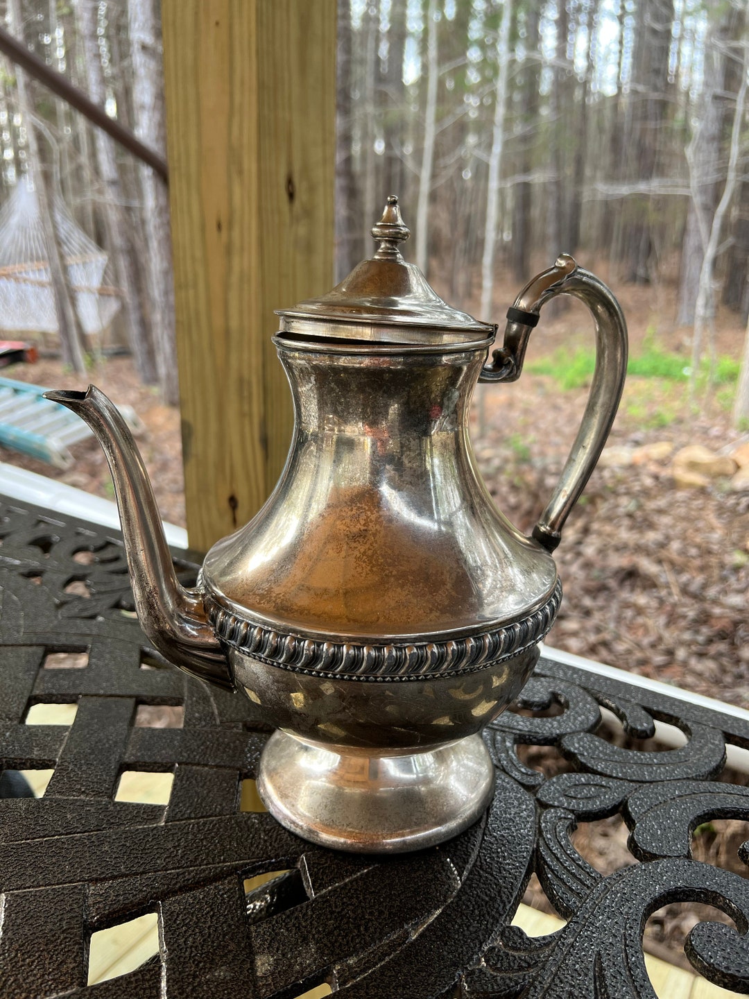 Vintage Silver on Copper Teapot Etsy