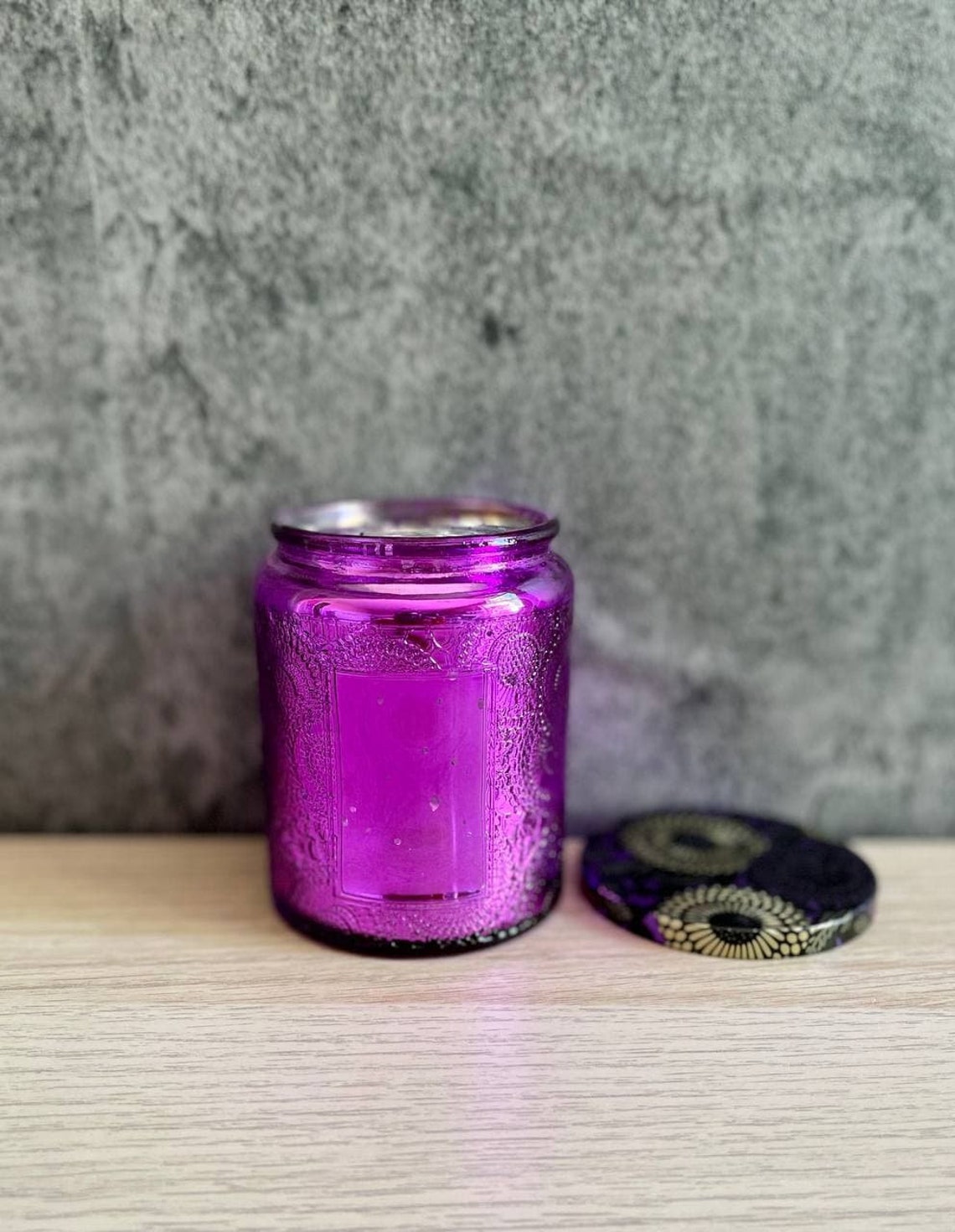 Set of 24 Empty glass candle jars for candle making Purple Etsy