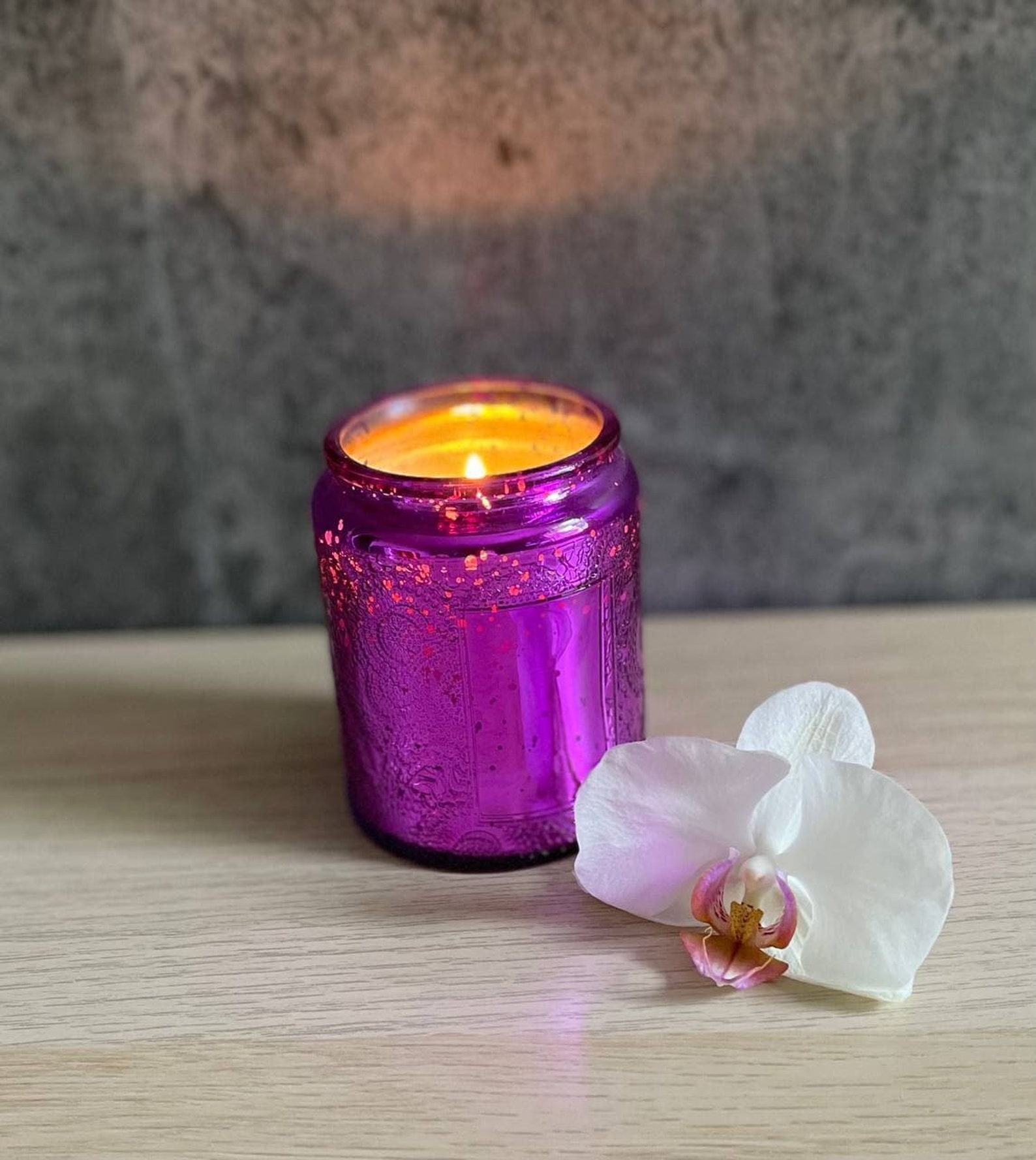 Empty glass candle jars for candle making Set of four Purple Etsy