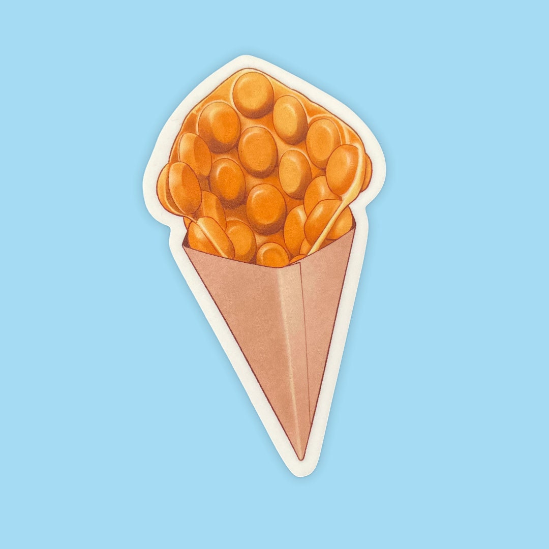 Hong Kong Egg Waffle Sticker Adorable Bubble Waffle Vinyl Etsy
