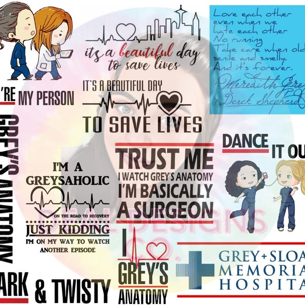 Greys Anatomy Digital File, PNG, Tumbler, digital image, PDF