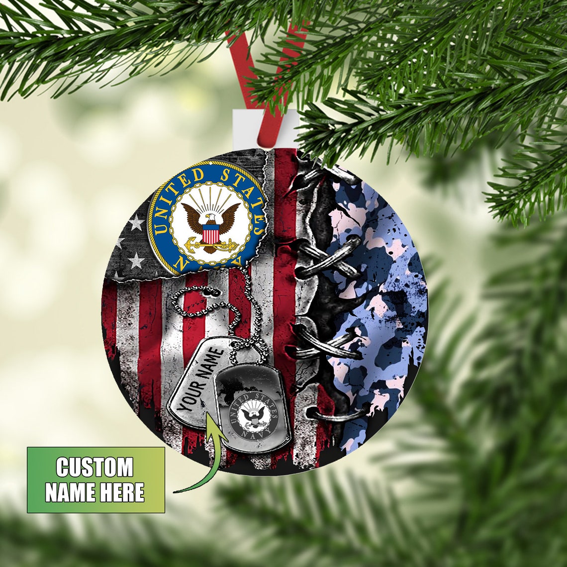 Personalized Military Ornaments Christmas Ornament Etsy
