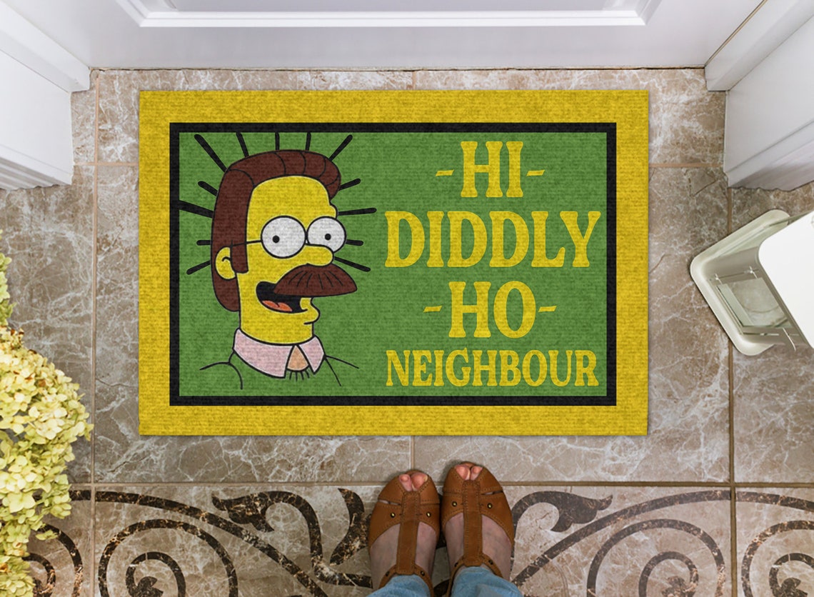 Hi Diddly Ho Ned Flanders Doormat Hi Diddly Ho Doormat Ned Etsy