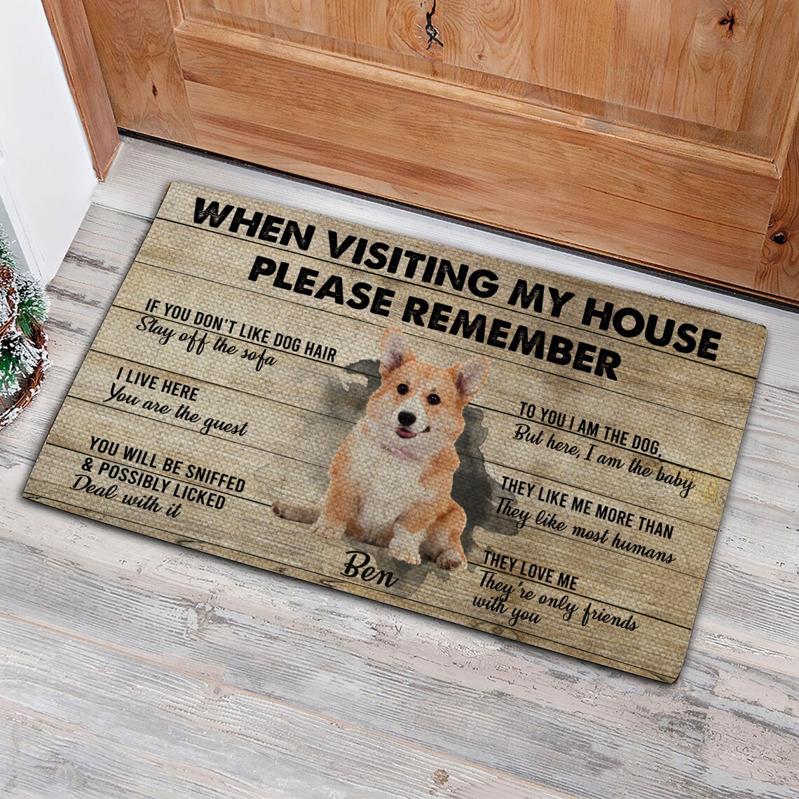 When Visiting My House Please Remember Dog Doormat Dog Owner Etsy