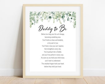 Daddy to be poem, Gift for new dad, Father’s Day Gift, Instant Digital Download