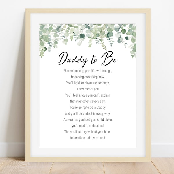 Daddy to be poem, Gift for new dad, Father’s Day Gift, Instant Digital Download