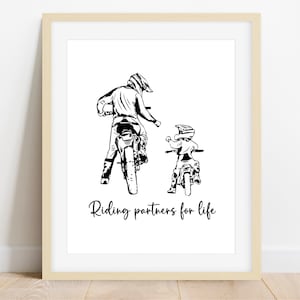 Partner di guida per la vita, stampa di Dirt Bike, stampa di motocross, regalo per papà, regalo per la festa del papà, download digitale istantaneo