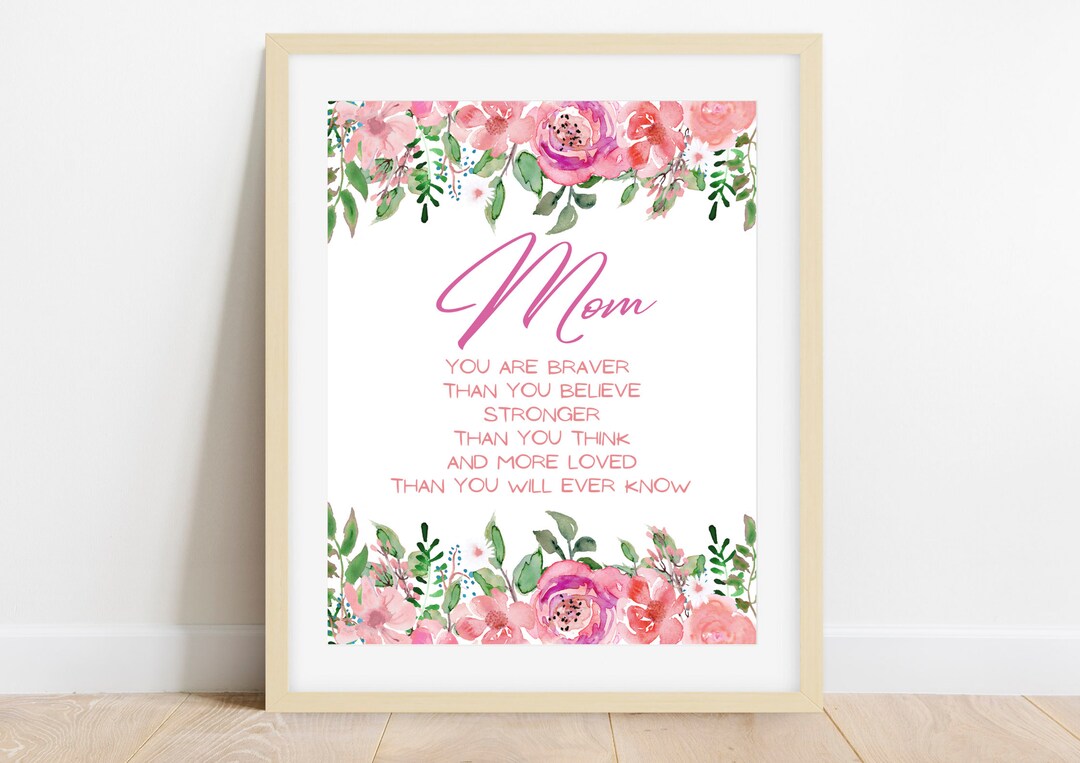 Mom Art Print, Mother’s Day Printable Gift, Thank You Mom, Mom Quote ...