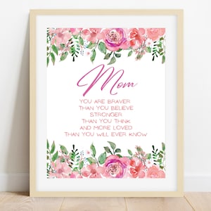 Mom Art Print, Mother’s Day Printable Gift, Thank you Mom, Mom Quote, Mom Birthday, Gift for Mom, Instant Digital Download