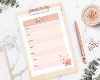 Weekly Printable Planner, Weekly To Do List, This Week - A4 & A5 Size