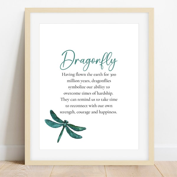Dragonfly definition quote, Dragonfly meaning Print, Inspirational wall art, Instant Digital Download