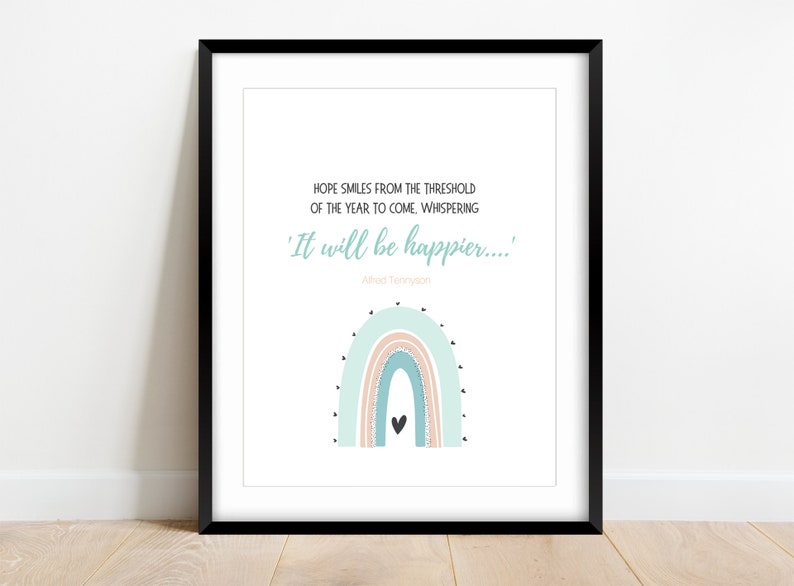 New Year Printable It Will Be Happier Alfred Tennyson Quote Etsy