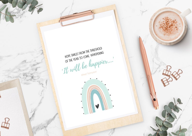 New Year Printable It Will Be Happier Alfred Tennyson Quote Etsy