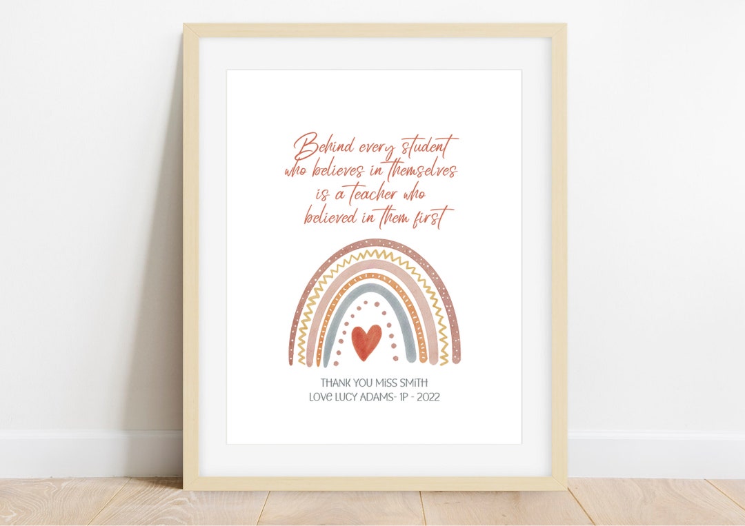 CUSTOM Teacher Appreciation Print, End of Year Teacher Gift ...