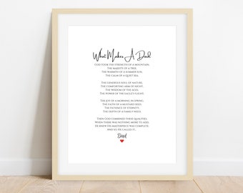 What Makes A Dad Poem, Father’s Day Gift, Gift for Dad, Poem for Dad, Instant Digital Download