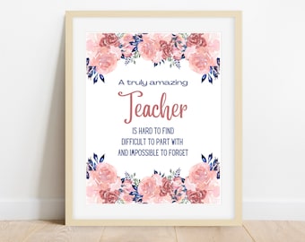 Teacher Appreciation Print, End of Year Teacher Gift, Thank You Teacher, Instant Digital Download