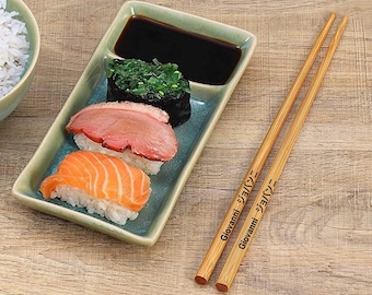 Personalized Sushi Chopsticks, Custom Chopsticks, Leather Case for Japanese Chopsticks, Personalized Bamboo Wood Chinese Chopsticks