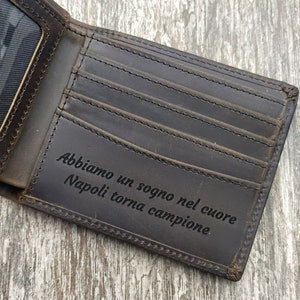 Porta Carte in Cuoio Personalizzabile con Dedica - Idea Regalo Nonno