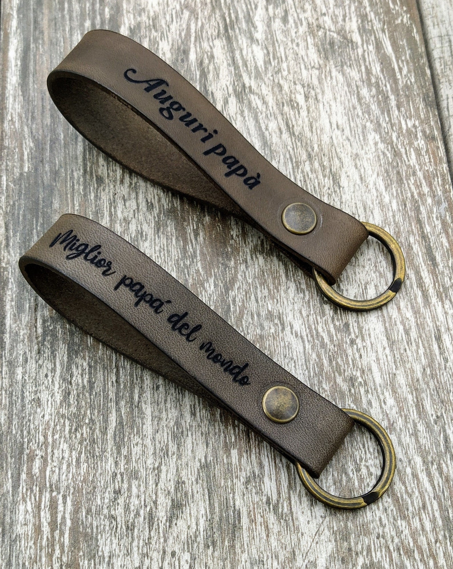 Custom Leather Keychain Initial Name Engraving Leather Etsy