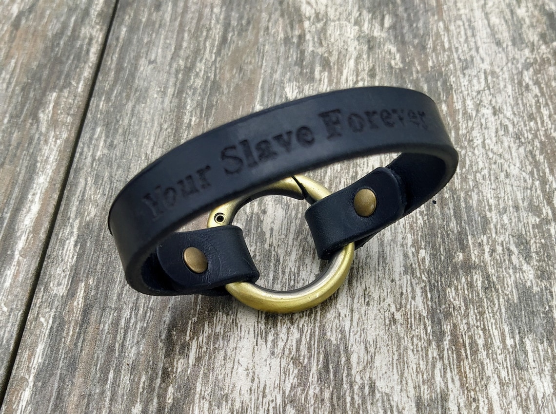 Submissive BDSM Bracelet Personalized Leather Slave Bracelet Etsy
