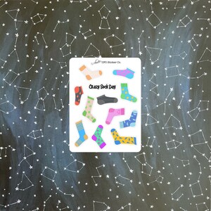 Verrückte Socken Aufkleber, verrückte Socken, Wechselsocken, lustige Planer Aufkleber, Fashion Aufkleber, dekorative Planer Aufkleber