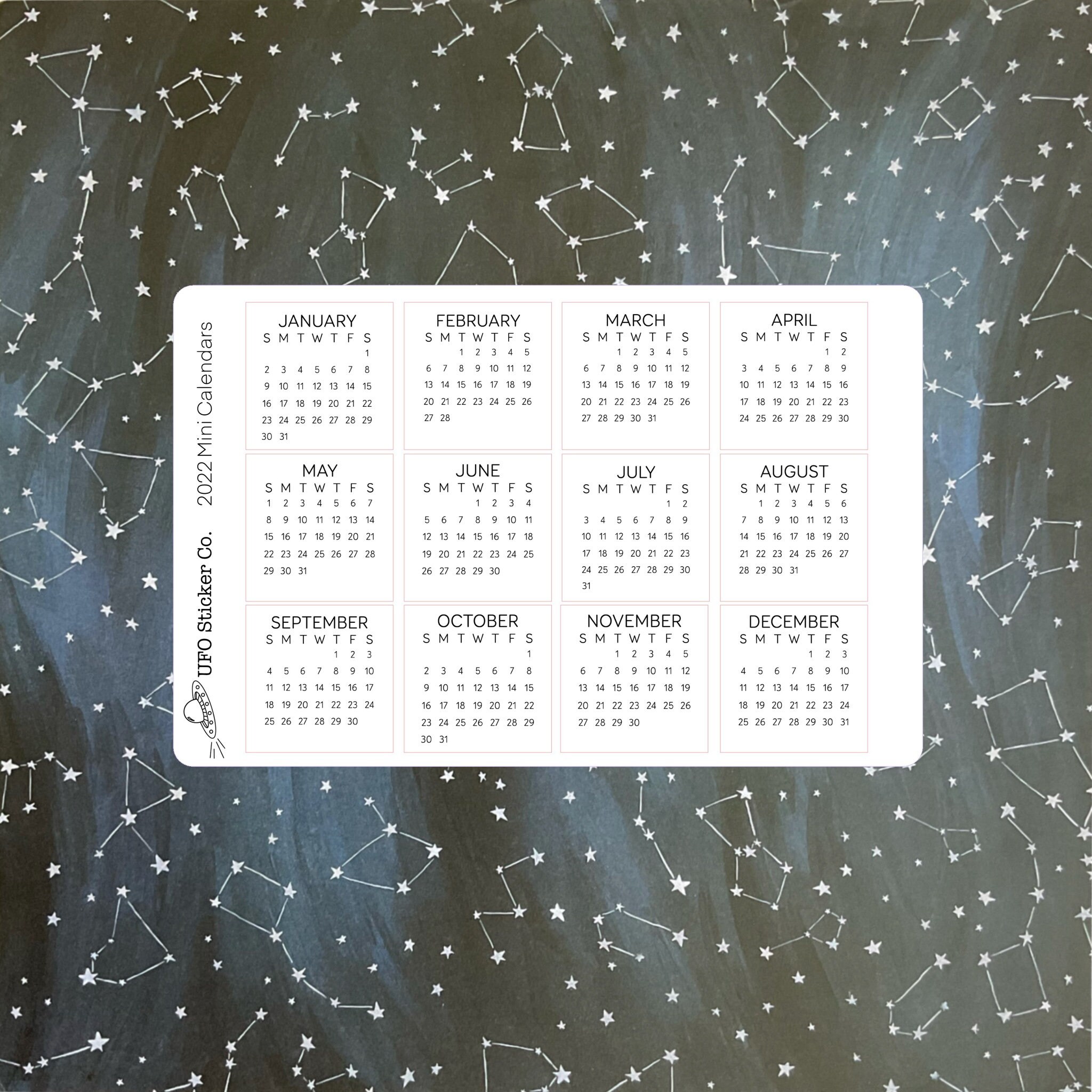 Mini calendar stickers 2023 and 2024 calendar stickers calendar