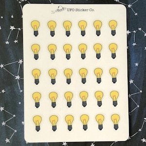 Ampoules autocollantes pour agenda • Lumière • Idée • Autocollant de rappel • Électricité • Rappel de services publics • Paiement de facture • Ampoule