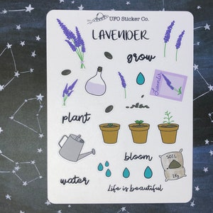 Stickers lavande • Stickers décoratifs • Jardinage • Plantes • Stickers nature • Respectueux de l'environnement • Idées cadeaux pour la fête des Mères