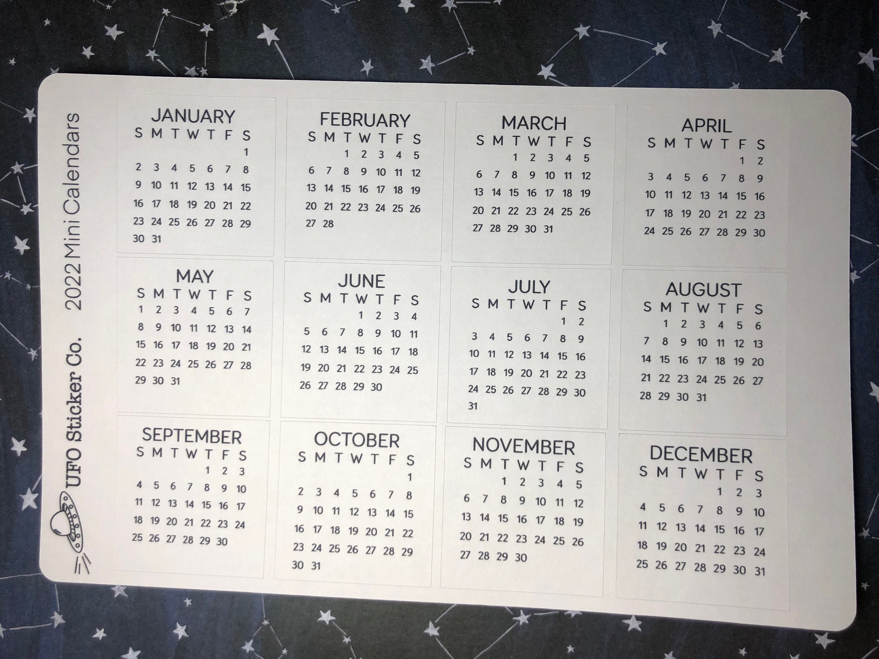 Mini Calendar Stickers