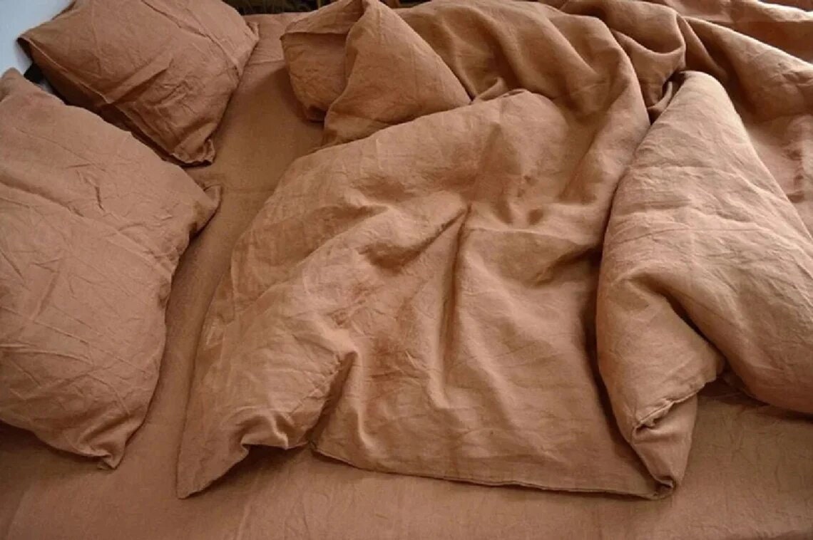 3 Piece Linen Duvet Cover King Size Linen Duvet Cover in Moss Etsy