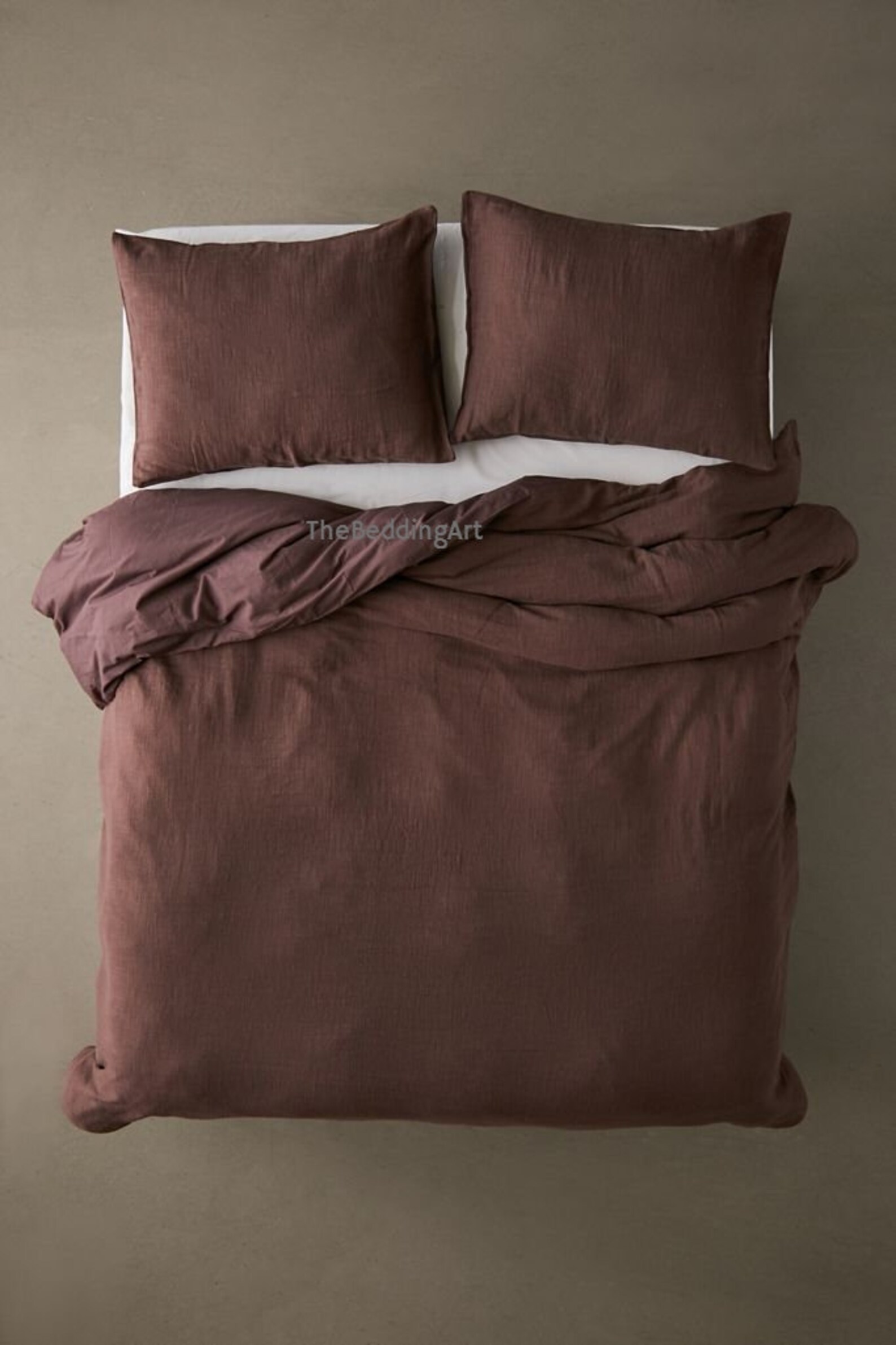 Deep Purple Cotton Bedding Set / 1 Duvet Cover 2 Pillowcases Etsy