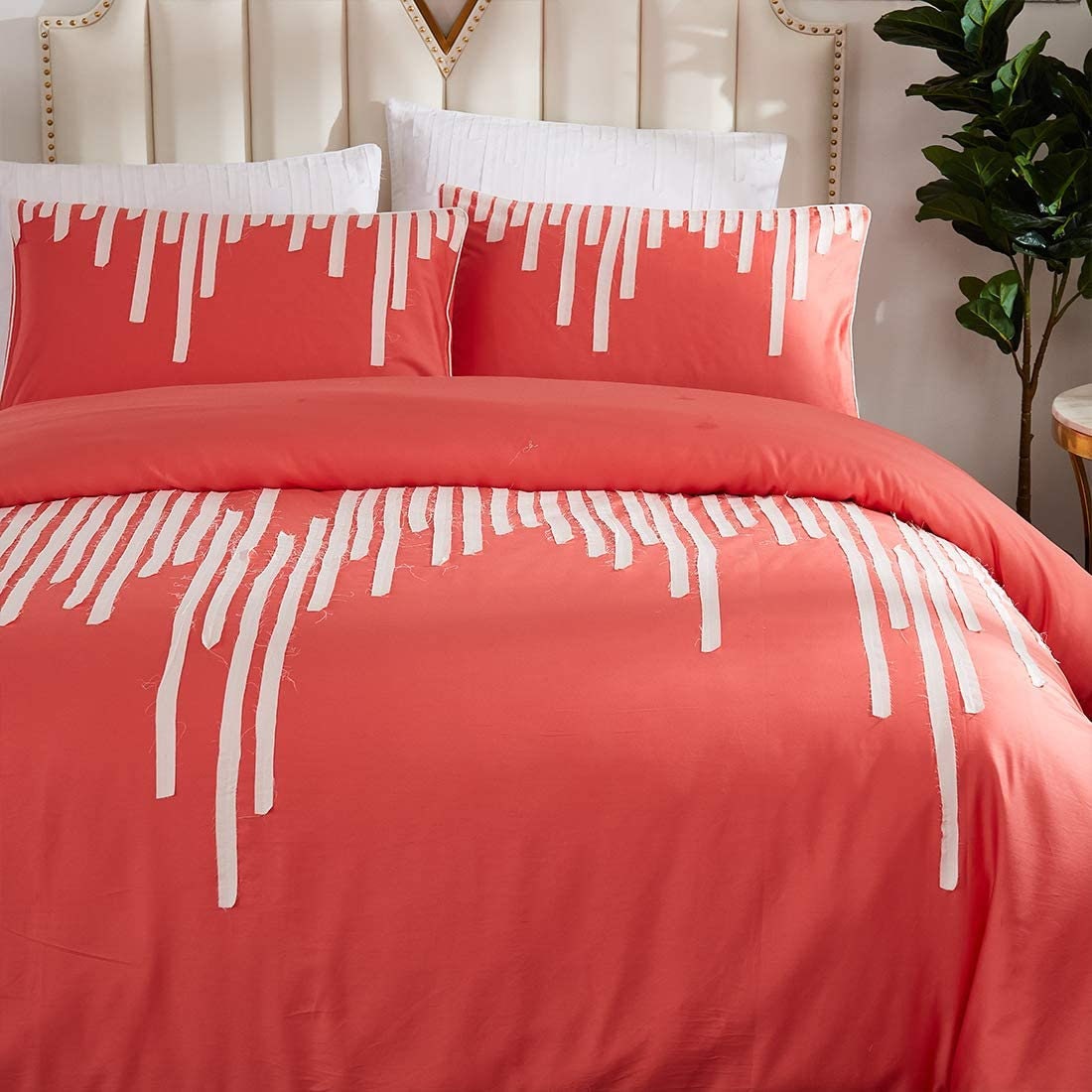 Coral Color Duvet Cover Duvet Cover Set 100 Cotton Washed Etsy