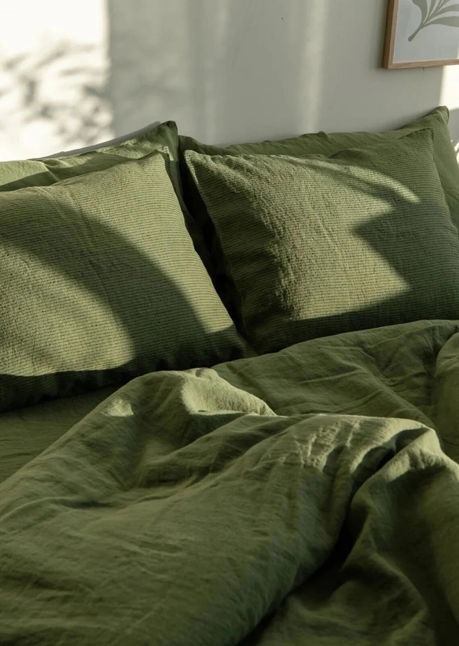 3 Piece Linen Duvet Cover King Size Linen Duvet Cover in Moss Etsy