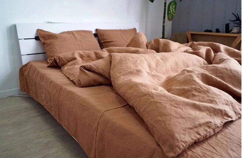 3 Piece Linen Duvet Cover King Size Linen Duvet Cover in Moss Etsy