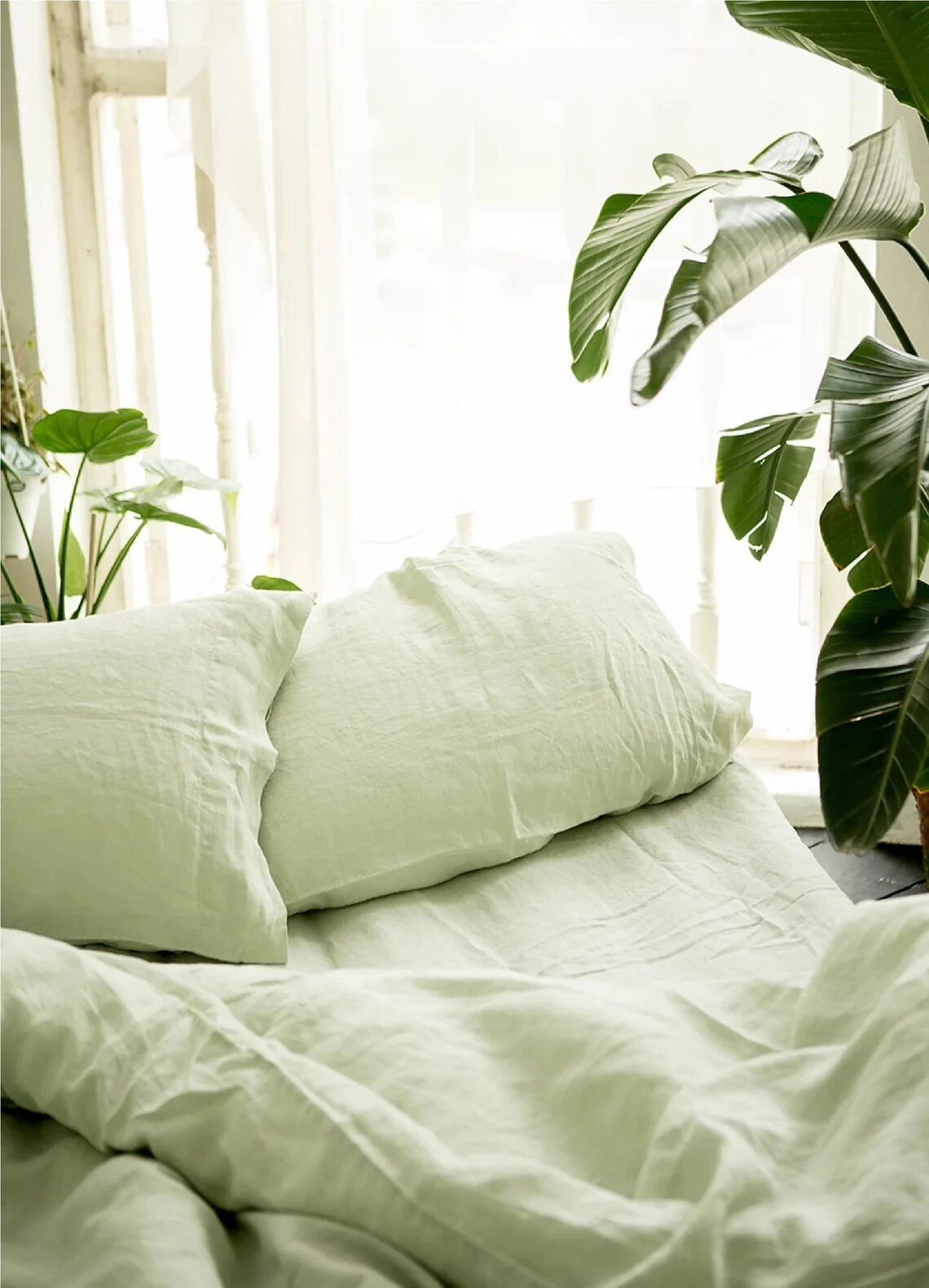 3 Piece Linen Duvet Cover King Size Linen Duvet Cover in Moss Etsy