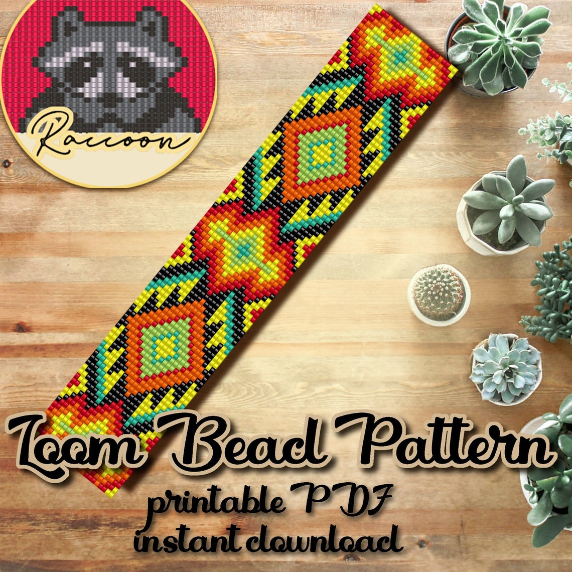 Loom Bead Pattern Loom Bead Pattern for Bracelet Printable - Etsy
