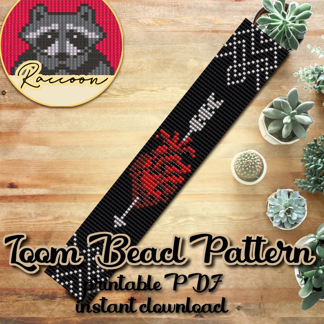 Heart Pierced by Arrow Bead Loom Pattern Gothic Bead Loom - Etsy