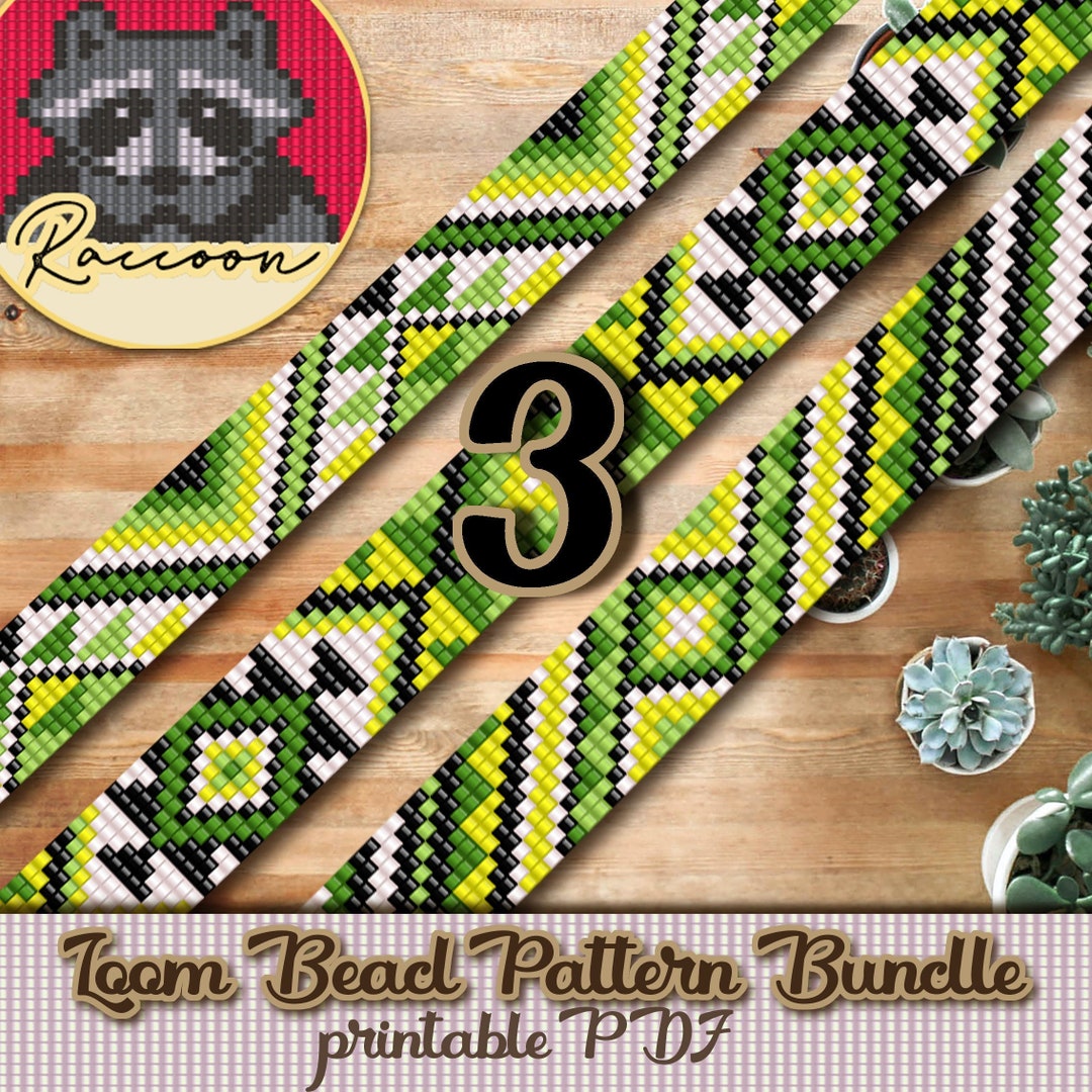 Loom Bead Pattern 3 Bead Loom Patterns for Bracelets - Etsy