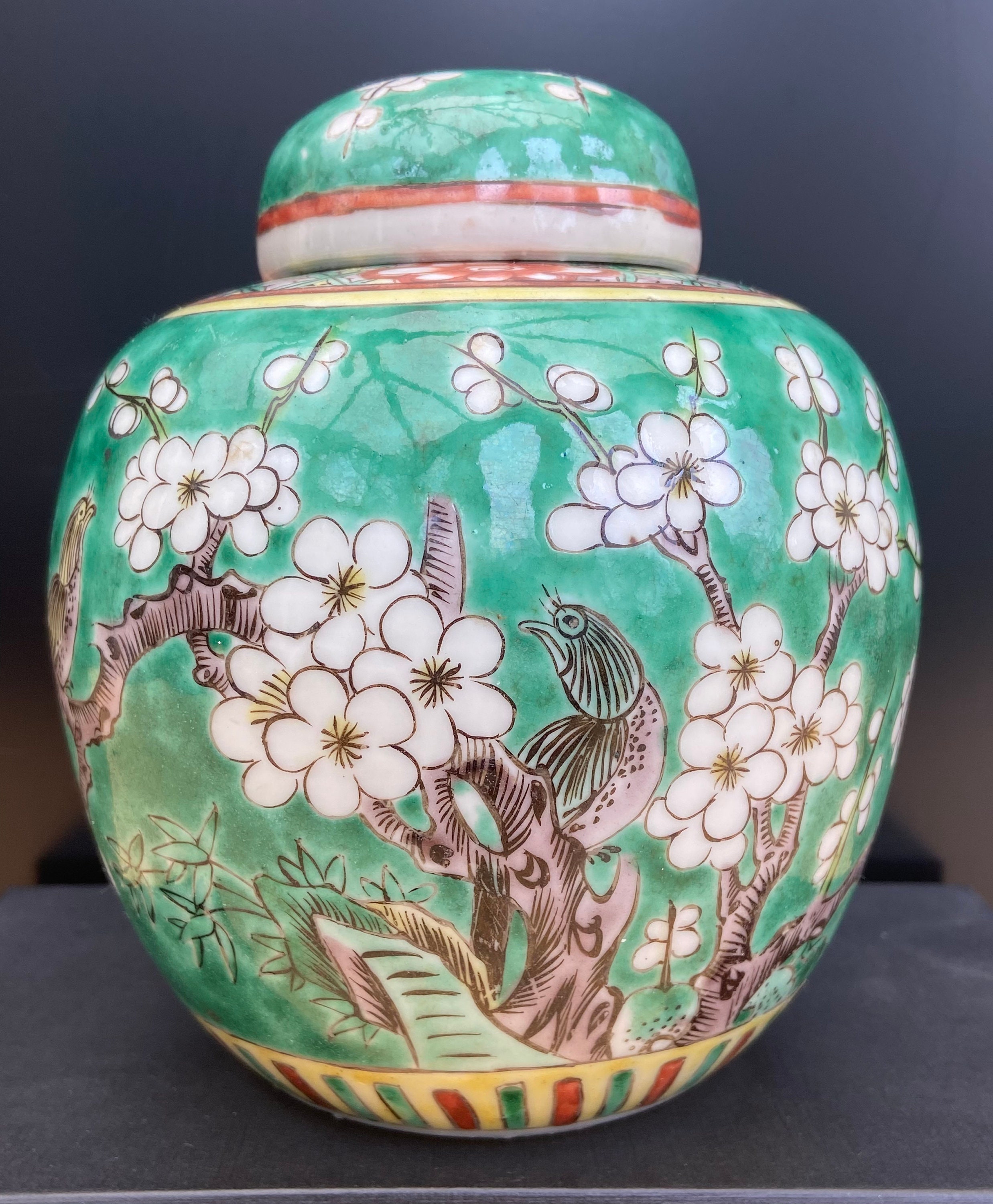 中国 鉄絵 魚花卉文 花瓶 C R3518C
