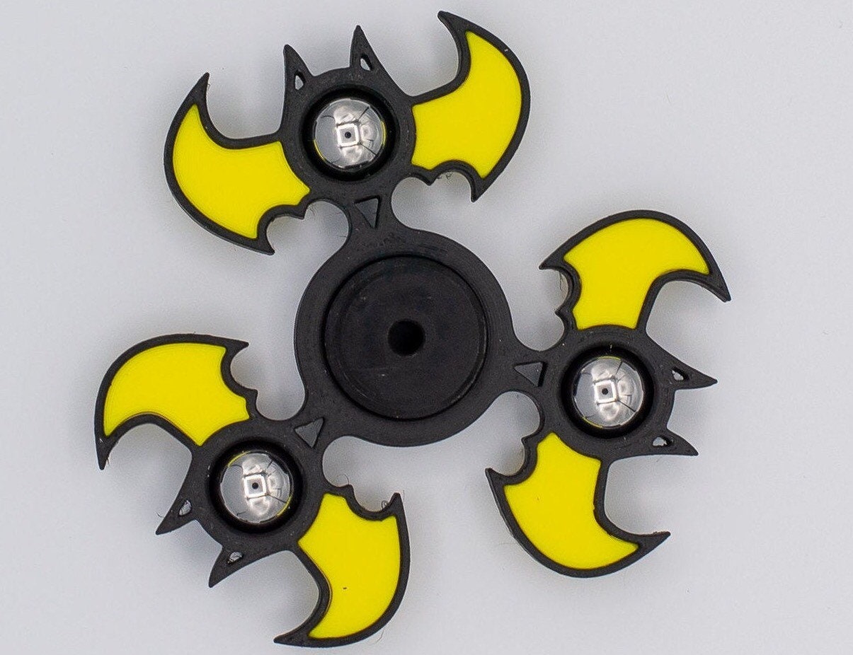 The Bat Superhero Black & Yellow Fidget Spinner Spinny Mcspinface - Etsy UK