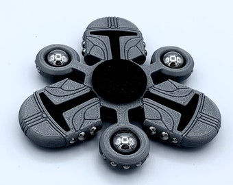 The Mandalorian - Silver & Black Fidget Spinner | Spinny McSpinFace